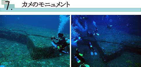 与那国島　海底遺跡ダイビング　カメのモニュメント